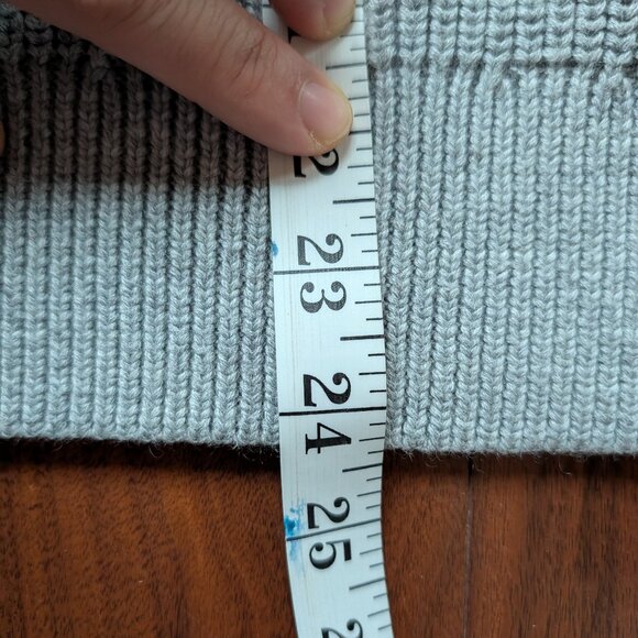 COS Heather Gray Half Zip Jumper Wool & Cotton Size L - Picture 7 of 10